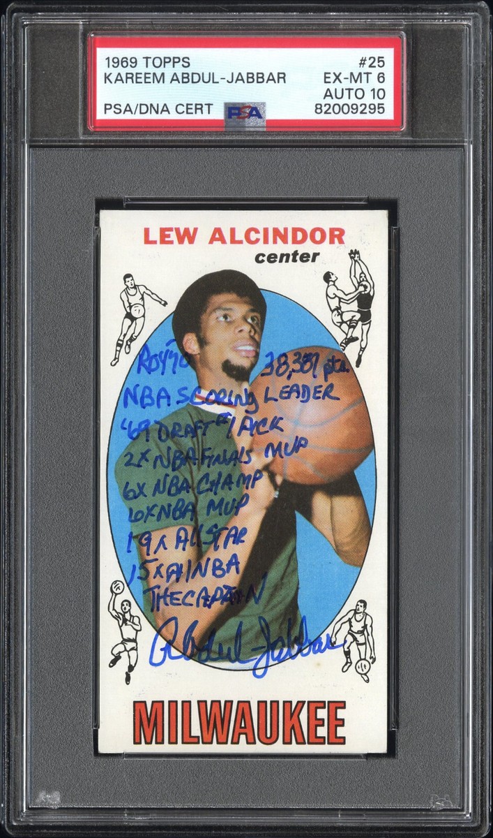 1969 Topps Kareem Abdul-Jabbar Lew Alcindor Signed Rookie RC