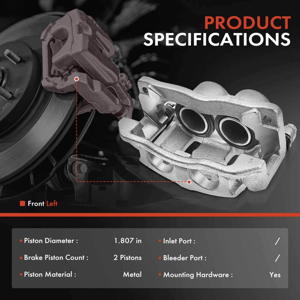 Pinza de freno delantera izquierda izquierda izquierda izquierda con soporte para Ford F-100 Ranger Mazda B2300 B3000 Foto 2 de 4