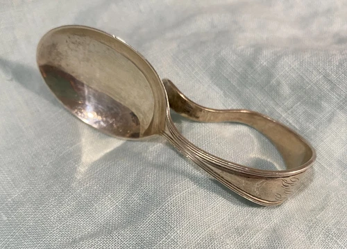 Antique International Sterling Silver Curved Handle Baby Spoon - 1912 - "Billy"