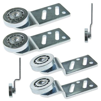 2 x GERADE + 2 x AUS SET HÄNGENDE SCHIEBETÜR ROLLENLÄUFER S/STAHLLAGER