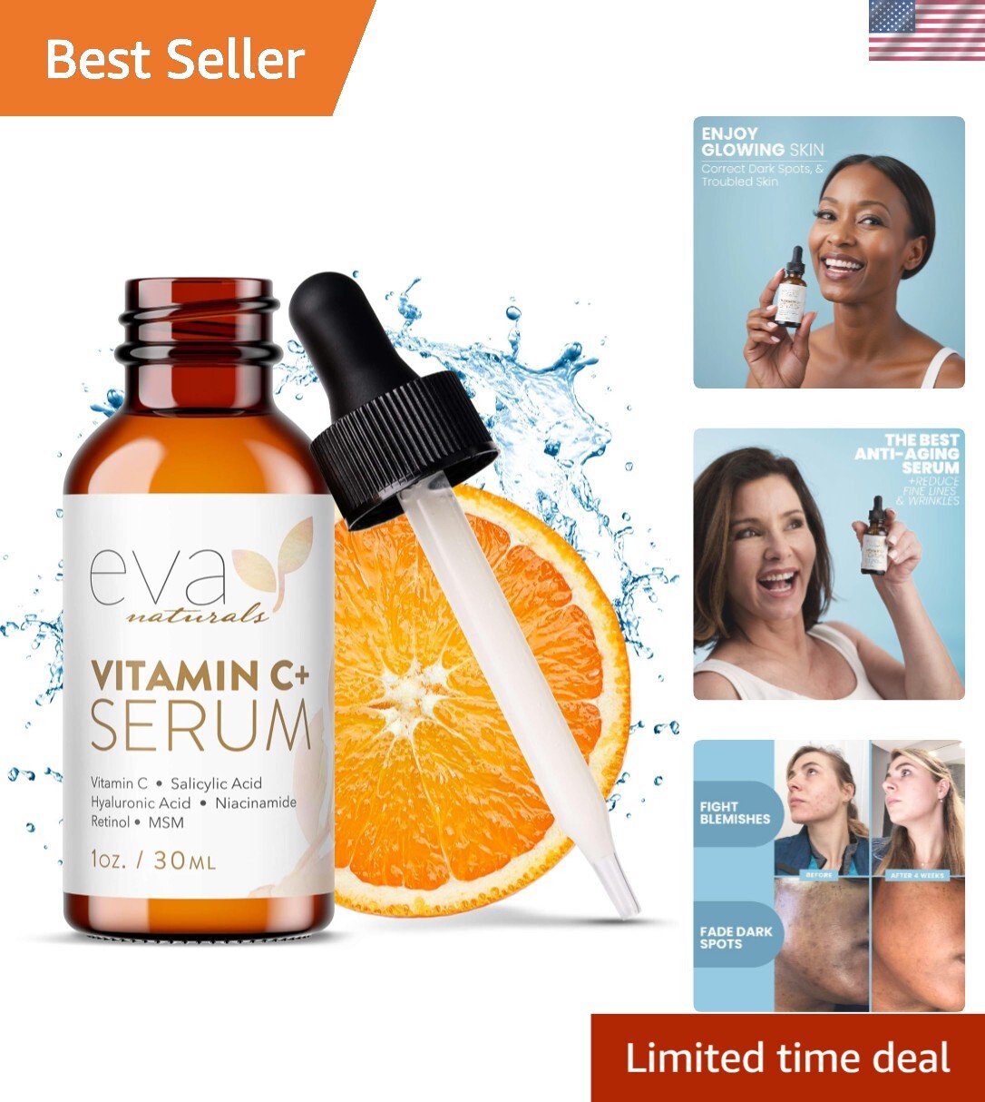 Hydrating Vitamin C Serum with Retinol & Niacinamide - Acne & Wrinkle Solution