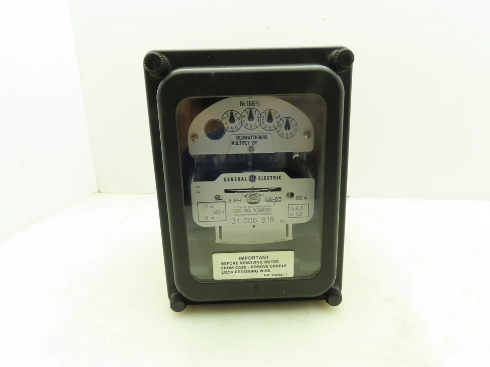 GE General Electric 700X63G1 DS-63 Watthour Meter Kilowatt Hours 2-Stator 3PH - Image 4 of 4