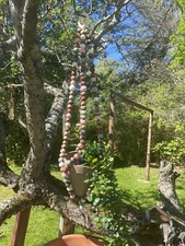 Boho Beaded Plant Hanger. Wooden Beads