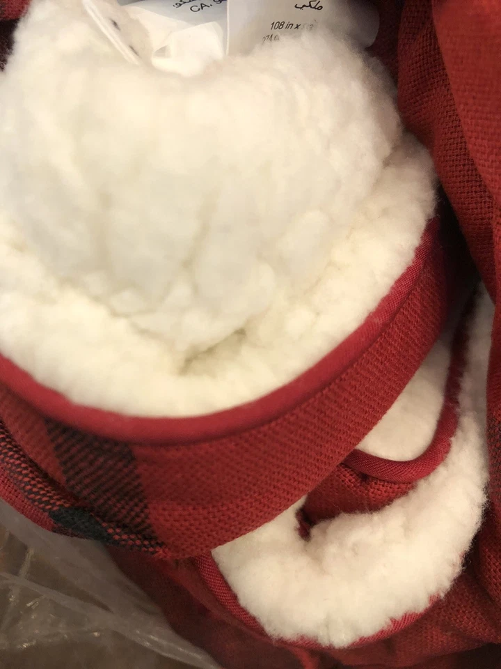 Manta edredón Pottery Barn Anderson a cuadros King Sherpa Navidad roja ropa de cama Foto 4 de 4