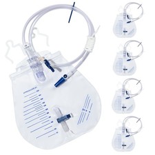 Urinary Drainage Bag 2000ml, 5 Pack Catheter Bags for Women and Men