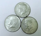LOT OF 3 KENNNEDY SILVER HALF DOLLARS 90% SILVER FREE SHIPPING #10434