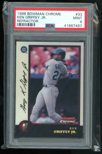 1998 Bowman Chrome #33 Ken Griffey Jr. Refractors PSA 9 Pop 61