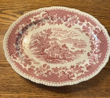 Vintage Seaforth Pink Platter 16” X 12 3/4” Wood & Sons Burslem England Ceramic