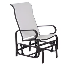 Outdoor Patio Gliding Chair, Swing Rocker Sling Fabric, Porch Deck Garden Pool