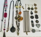 Vintage Bronze Brass Tone Bulk Mixed Jewellery JobLot Costume Jewellery Wearable