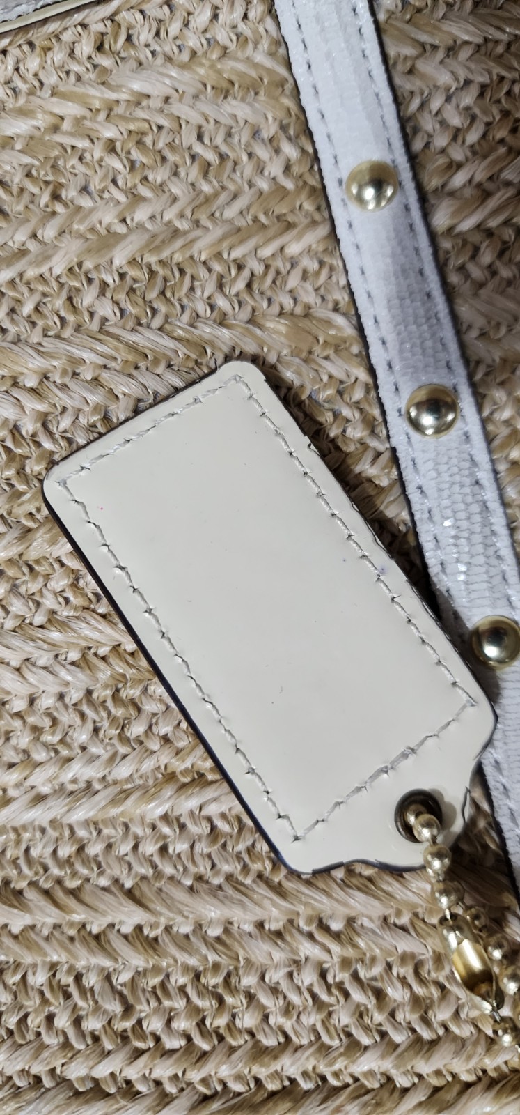 COACH ALEXANDRA Python Straw Shoulder Tote BAG F2… - image 12