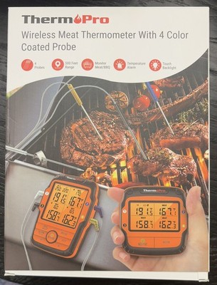 ThermoPro TP-27B Wireless Meat Thermometer With 4 Probes 500' Range VG