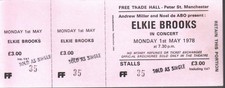 Elkie Brooks Free Trade Hall Manchester 1st May 1978 ticket UK Original full