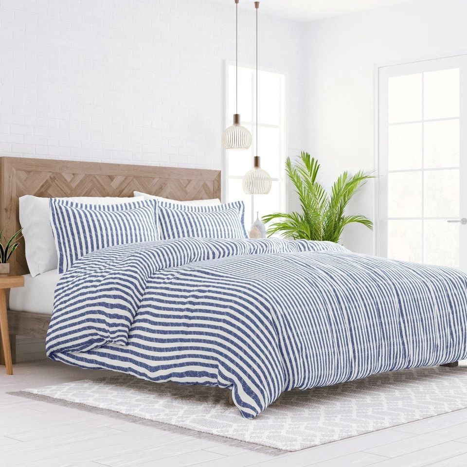 3PC Duvet Cover Set Rugged Stripes with Matching Shams By Kaycie Gray Fashion - Image 2 of 4