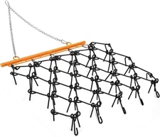 4' x 4' Heavy Duty Chain Drag Harrow 3/8" Tines For Tractor ATV UTV Lawn Tractor