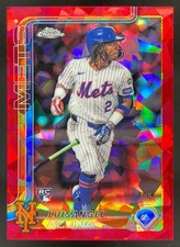 2025 Topps Chrome Sapphire Luisangel Acuna Red Refractor /5 New York Mets