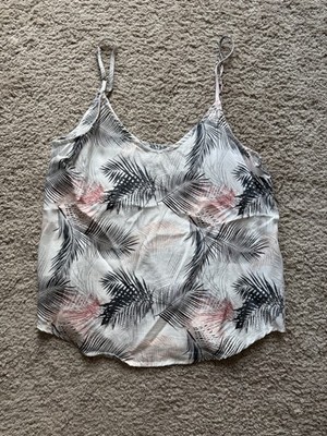 Thread and Supply Black and Pink Palm Tank Womens Large