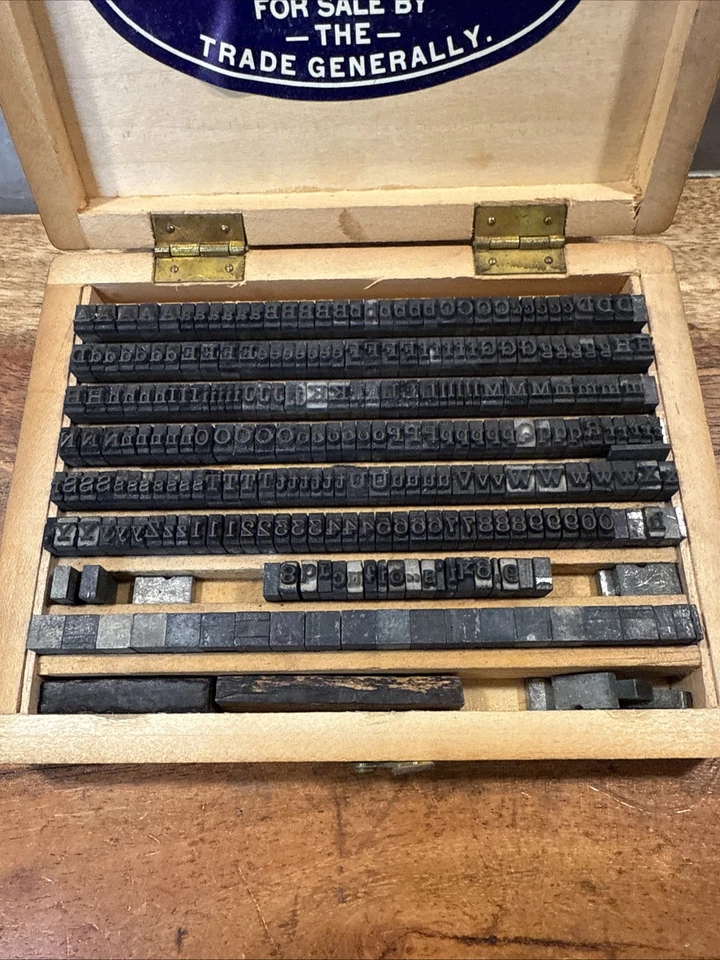 Accurate Printing Blocks Metal Bodied Rubber Type late 1800s Wood Case - Image 2 of 4