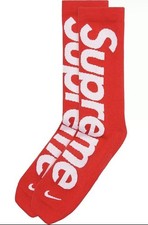 Brand New 100 Authentic Supreme Nike Lightweight Red Crew Socks Size 12-13.5