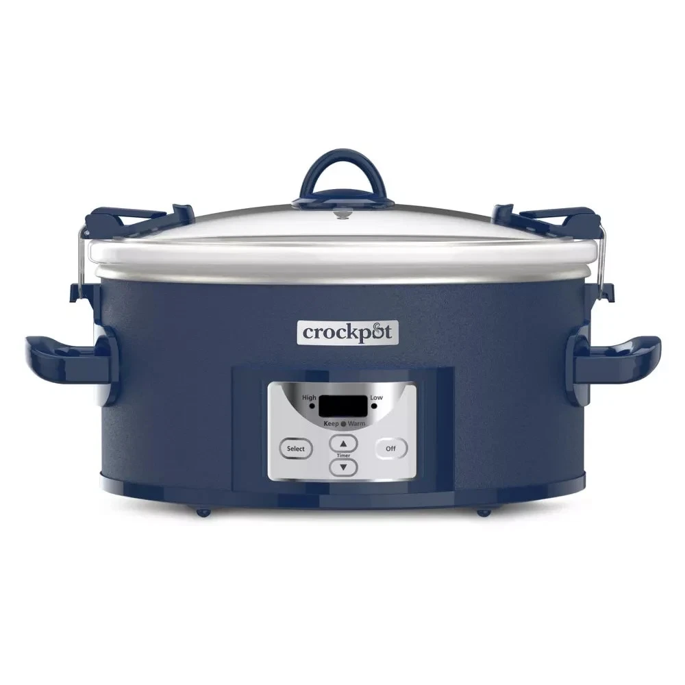 Crock-Pot 7qt One Touch Cook & Carry Slow Cooker Blue Locking Lid Programmable
