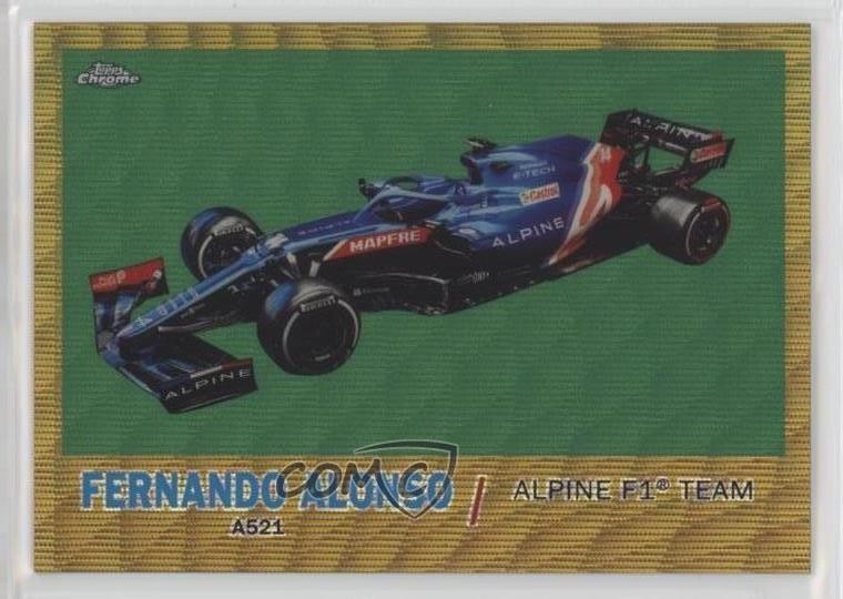 2021 Topps Chrome Formula 1 Gold Wave Refractor /50 Fernando Alonso #T61-FA 4z8