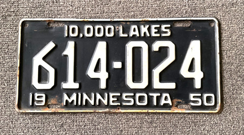RARE 1950 MINNESOTA LICENSE PLATE ALL ORIGINAL PAINT CHEVY FORD DODGE NICE