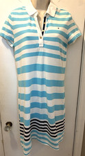 Tommy Hilfiger medium Aqua & White Striped Polo Dress 26-147