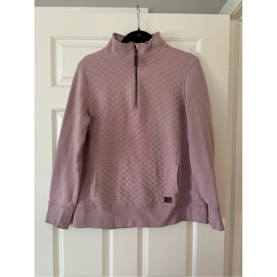 L.L. Bean Quilted Half-Zip Sweatshirt in Dusty Rose - Size M