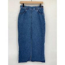 Vintage Banana Republic Denim Skirt Womens 8 Pencil Midi Western Made USA