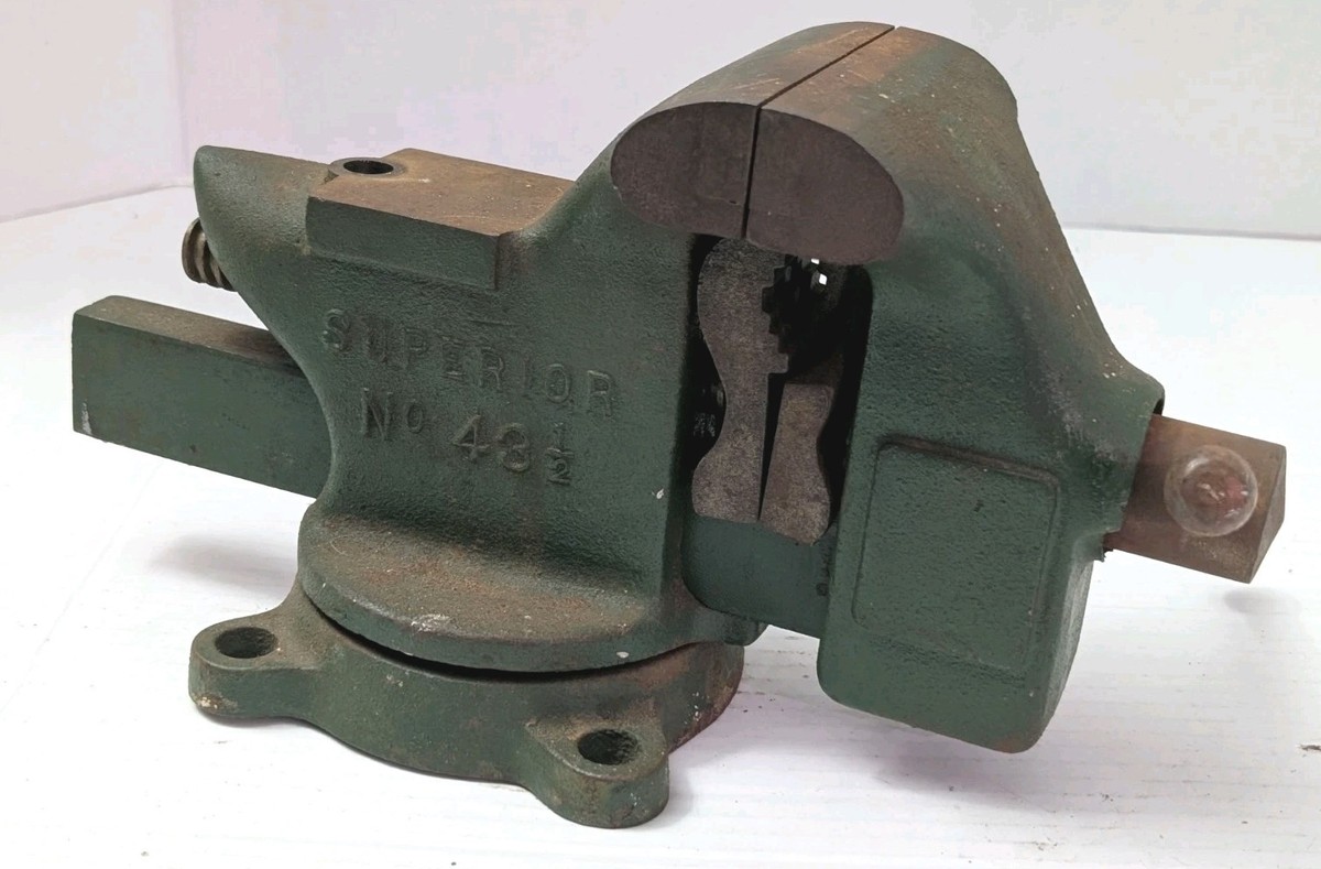 READ Vintage Erie Tool Works Superior No. 43 1/2 Swivel Bench Vise