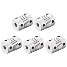 6.35mm to 10mm Aluminum Alloy Shaft Coupling Flexible Coupler L25xD19 5pcs