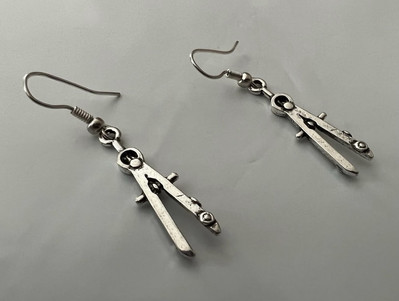 Compass 3D  Earrings Draw Math Teacher Architect Civil Drafter Engineer Student