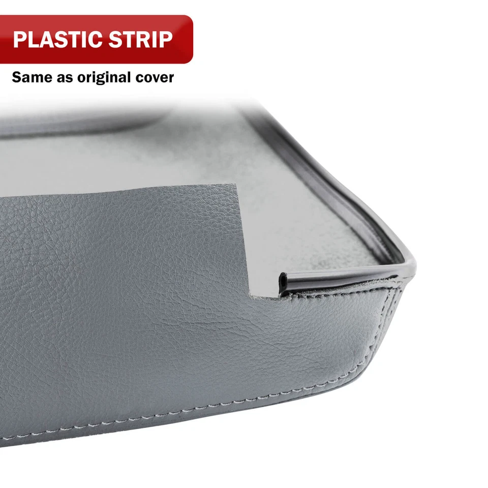 Se adapta a Dodge Ram 1500 2500 3500 2002-2008 consola tapa reposabrazos cubierta cuero gris Foto 3 de 4