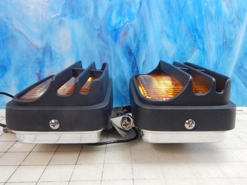 Vtg. NOS Pair K-D 12V Amber Rectangle Halogen Auxiliary Fog Light Brush guard - Picture 14 of 21