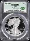 2024-W $1 Proof American Silver Eagle CAC PR 70 DCAM | First Delivery
