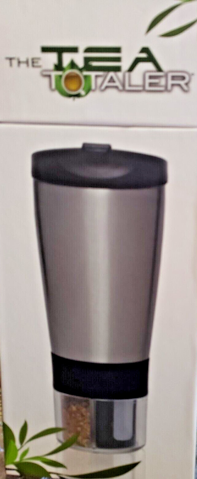 NIB The Tea Totaler Tea Travel Mug with Infuser & Storage for Tea Bags