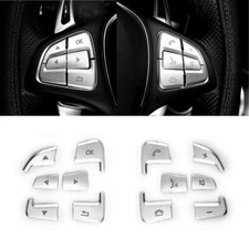 Polished Silver Steering Button Plastic Cover Fits 15-19 C117 W176 CLA250 A45