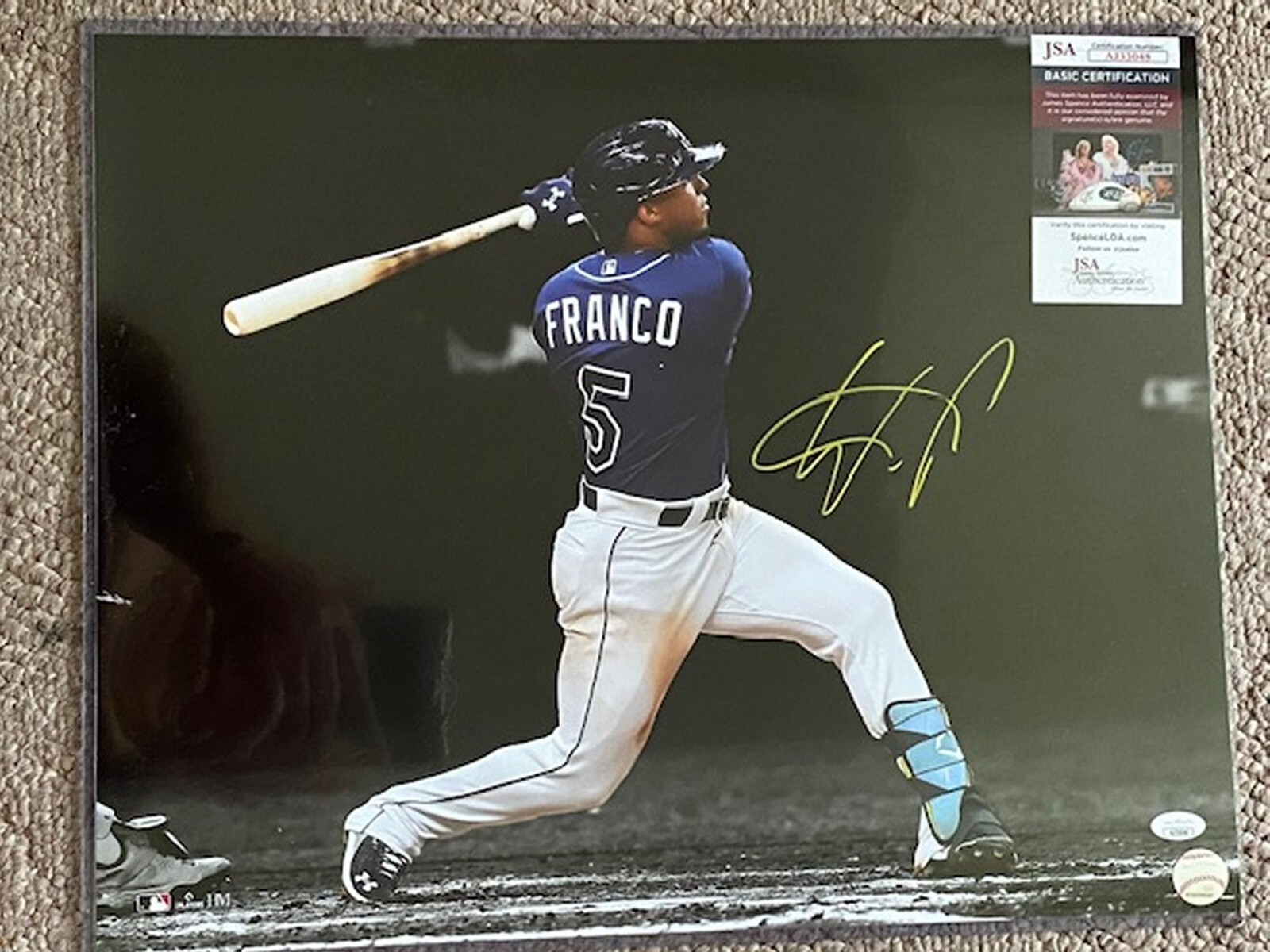Wander Franco Autographed Signed Tampa Bay Rays 16 X 20 PHOTO - JSA COA 