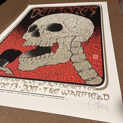 Deftones Poster Signed Numbered /125 Chuck Sperry Rare Gig Poster