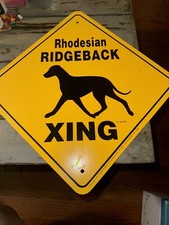 Vintage 1990 Rhodesian Ridgeback Yellow Sign