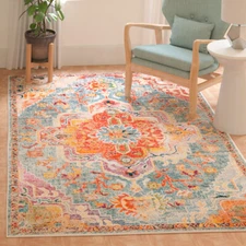 SAFAVIEH Crystal CRS501K Orange / Teal Rug