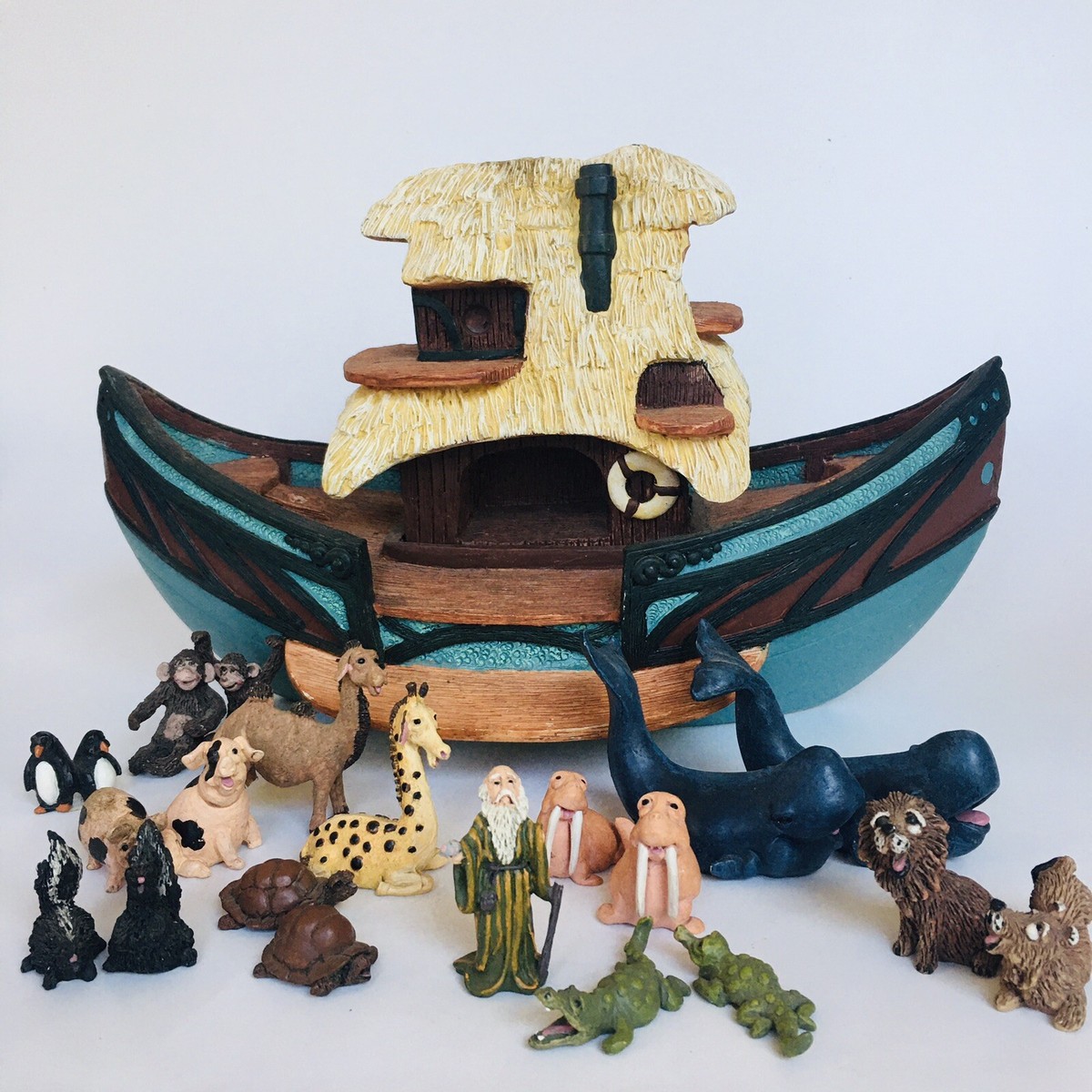 Pete Apsit Vintage Noah's Ark Holy Herd w 19 Figurines AS IS | eBay