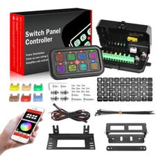 RGB 8 Gang Switch Panel Wireless Bluetooth LED Light Bar Electronic Relay System
