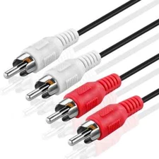 2RCA Stereo Audio Cable 6FT Dual Composite RCA AV Sound Plug Jack Wire Cord