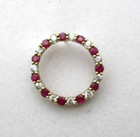 10K Yellow Gold Ruby & White Topaz Circle Pendant [P53] — photo 2