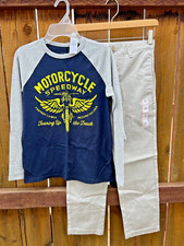 LOT 2 NEW Gap Kids Motorcycle Tee T-shirt 10 Cat Jack Pants Boys Clothes