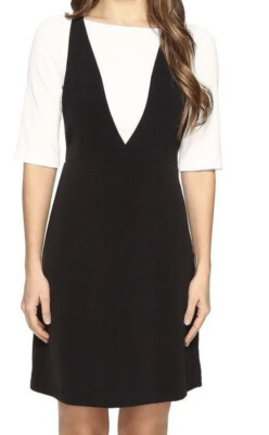 Boutique Moschino L22717 Black/White Mesh Overlay T-Shirt Dress Size 4