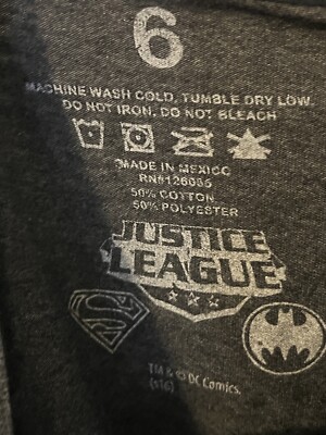 justice league Boys Long Sleeve Layered T shirt Gray and Red DC