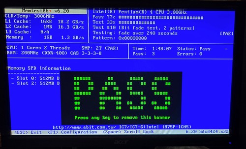 ABIT IC7 con CPU Intel Pentium 4 3GHz y 1GB RAM - Prueba OK - Imagen 5 de 23