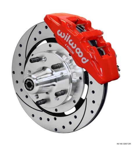 WILWOOD DISC BRAKE KIT,FRONT,80-87 GM G-BODY,12" DRILLED ROTORS,6 PISTON RED - Picture 1 of 2